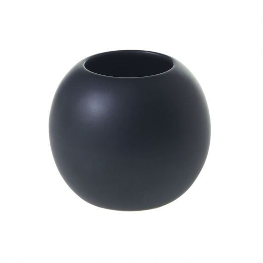 Black Round Ceramic Bud Vase 3.5”